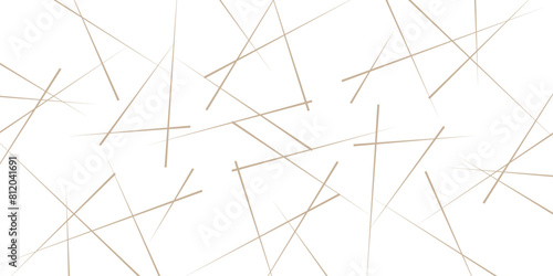 Chaotic abstract line background. Random geometric line seamless pattern. Brown outline monochrome texture. Vector illustration.