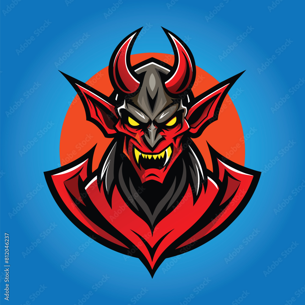 Demon devil mascot logo design