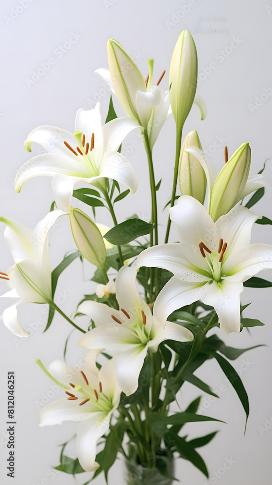 Elegant White Lilies: A Portrait of Grace and Beauty in Bloom Elegant White Lilies: A Portrait of Grace and Beauty in Bloom