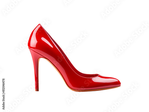 red high heel shoes isolated on transparent background