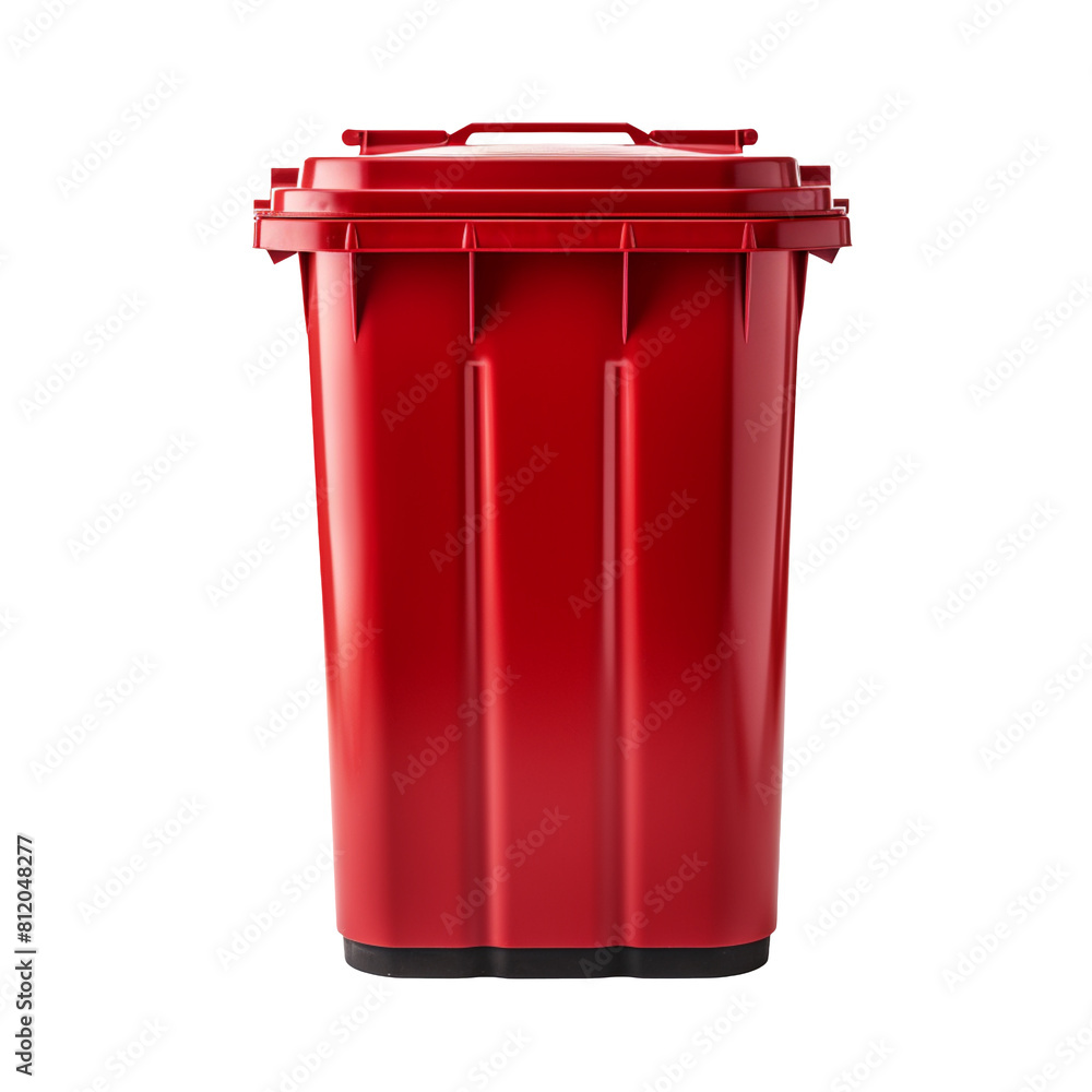 Red recycling bin isolated on transparent background Red recycling bin isolated on transparent background