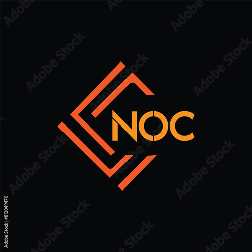 NOC Letter Initial Logo Design Template Vector Illustration