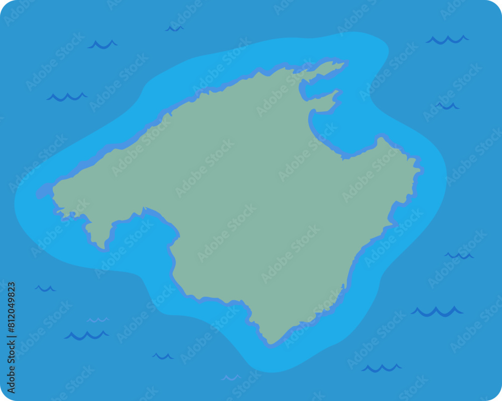 Obraz premium Carte de l'île de Mallorca