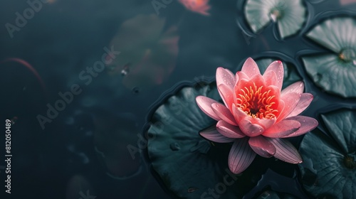 Beautiful pink water lily background. photo