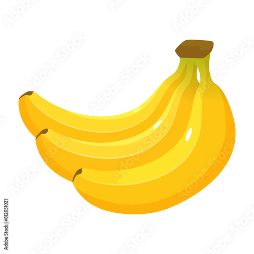 Bunch of fresh tropical banana isolated on white background.
