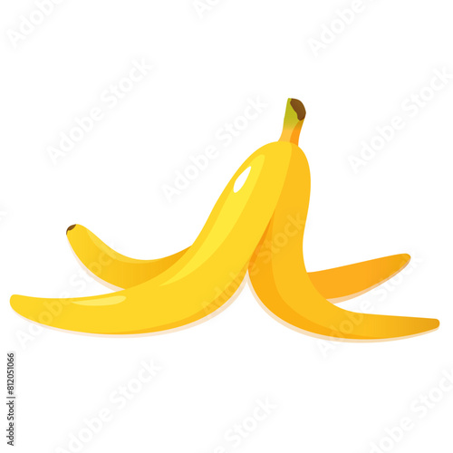 Vector illustration of banana peel isolated on white background.	
