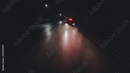 Traffic Patrol Car in Pursuit. Police Officers in Squad Car Chasing Suspect on  Road, Sirens Blazing, High Speed. Cops on Emergency Response Call. Stylish Cinematic Action Packed Shot