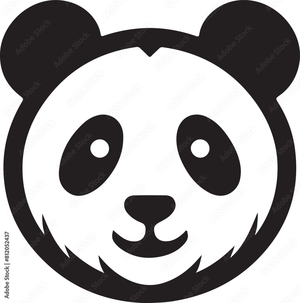 Fototapeta premium Best Panda Head vector, Silhouette, illustration. 