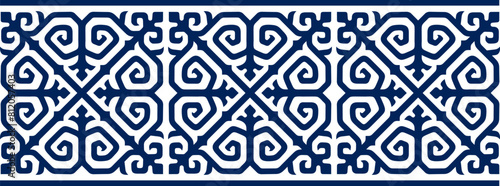 Безымянный-1Strip of plant patterns. Ethno style. Kazakh ornaments. Horizontal patterned design. Traditional patterns of Kazakhs. Ancient Turkic ornaments. Traditions of Kazakhstan. Decorative art of 