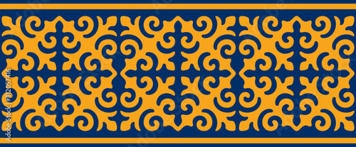 Безымянный-1Strip of plant patterns. Ethno style. Kazakh ornaments. Horizontal patterned design. Traditional patterns of Kazakhs. Ancient Turkic ornaments. Traditions of Kazakhstan. Decorative art of 