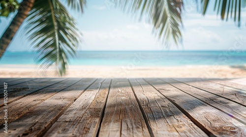 A polished wooden table or platform with a smooth horizontal texture in the lower foreground