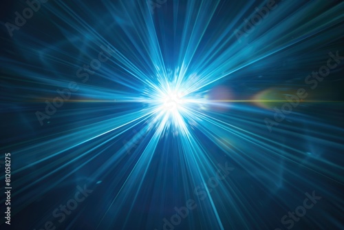 Shine Flare. Abstract Burst of Light in the Dark Sky Background
