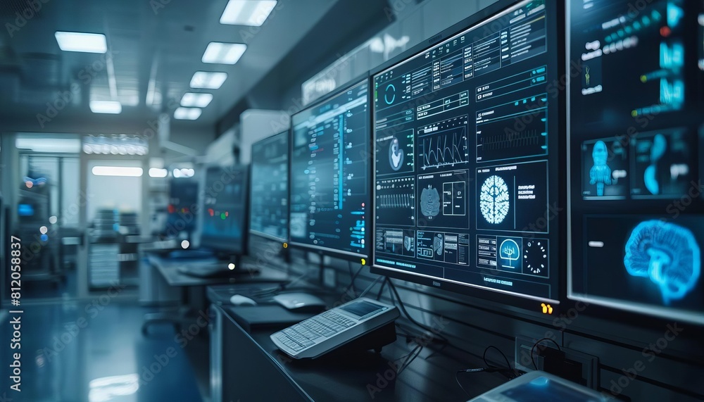 An edge computing setup in a hospital, quickly analyzing patient data at the source to improve healthcare responses An edge computing setup in a hospital, quickly analyzing patient data at the source to improve healthcare responses