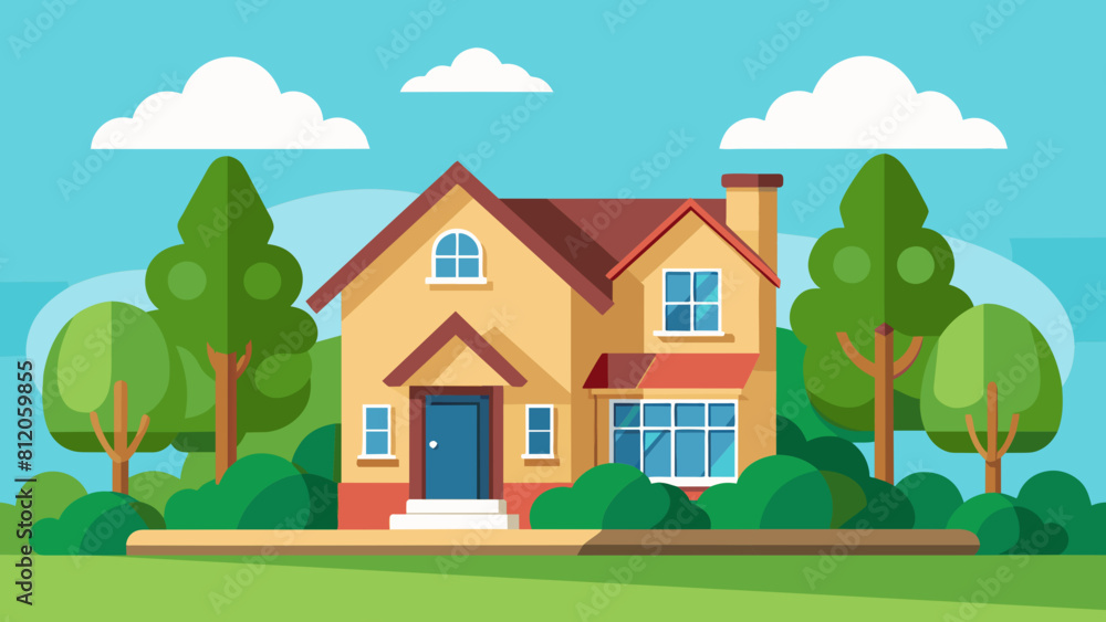 Idyllic Suburban Home with Lush Greenery in Peaceful Neighborhood Idyllic Suburban Home with Lush Greenery in Peaceful Neighborhood