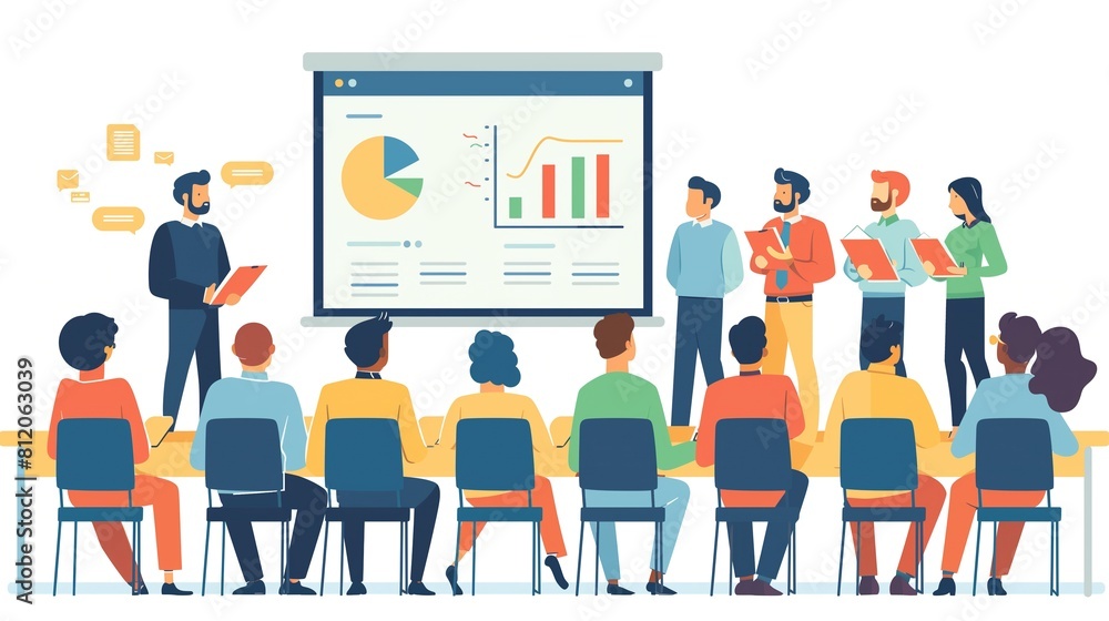 business people in training, presentation for new workers business people in training, presentation for new workers