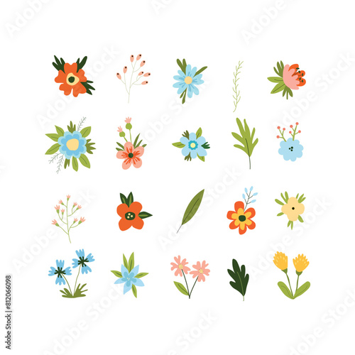 Editable abstract floral elemetns 