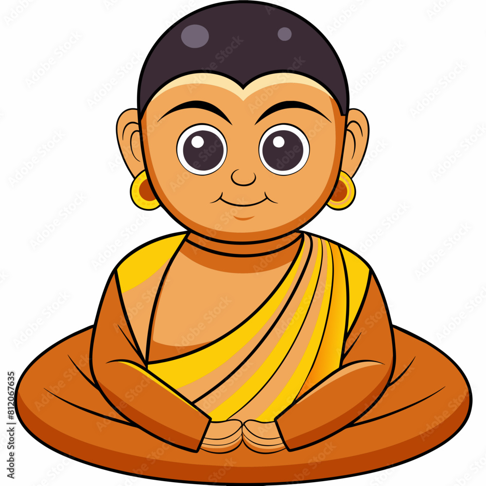 Gautam buddha vector illustration on white background Gautam buddha vector illustration on white background