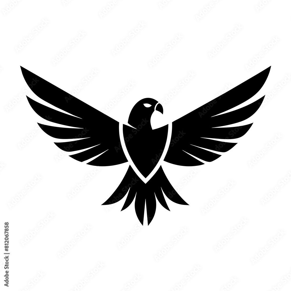 Fototapeta premium Flying falcon bird logo icon vector illustration 
