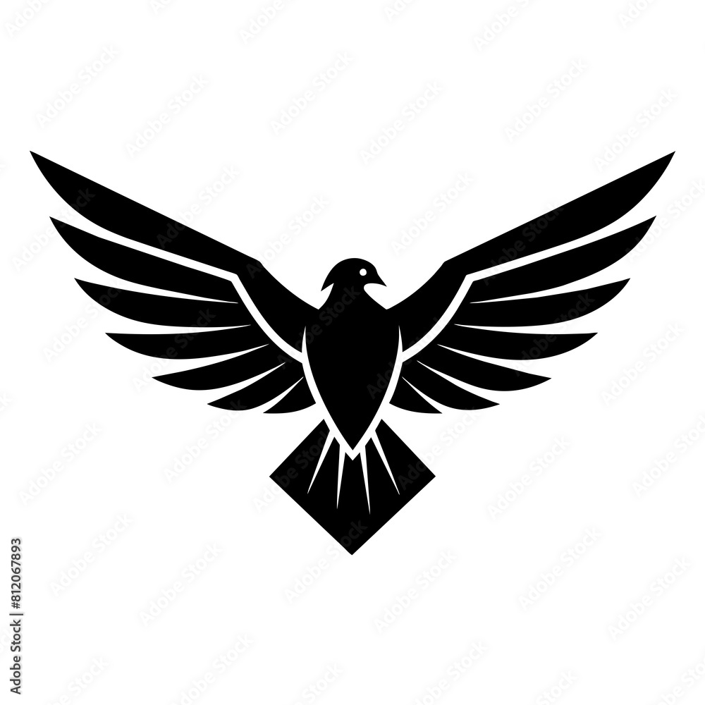 Obraz premium Flying falcon bird logo icon vector illustration 