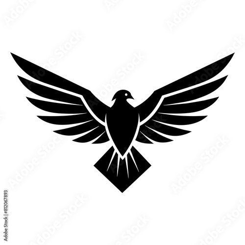 Flying falcon bird logo icon vector illustration 
