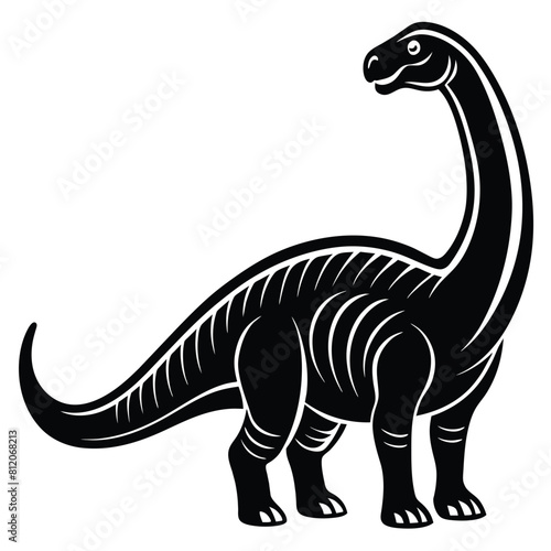 Amargasaurus dinosaur goes icon vector silhouette 