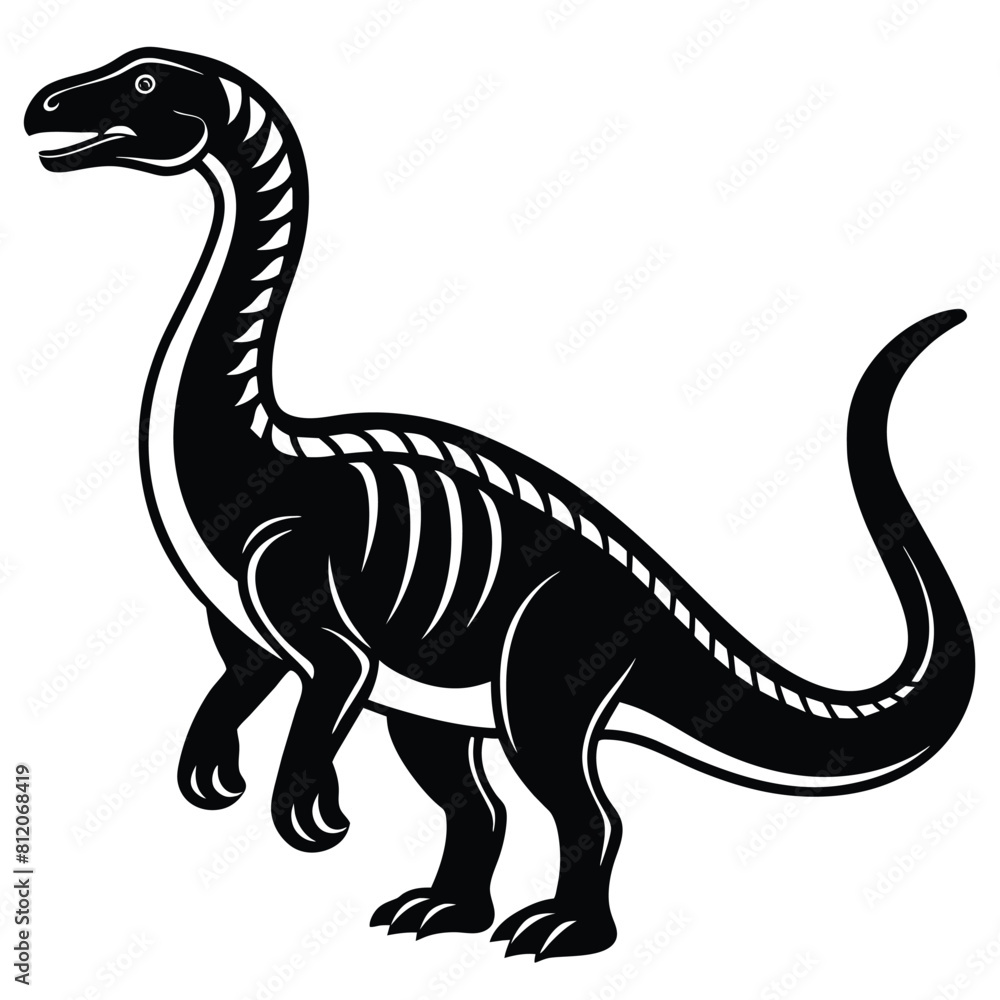Naklejka premium Amargasaurus dinosaur goes icon vector silhouette 