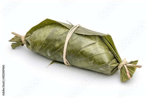 Isolated image of a wrapped rice dumpling, a customary asian festival food