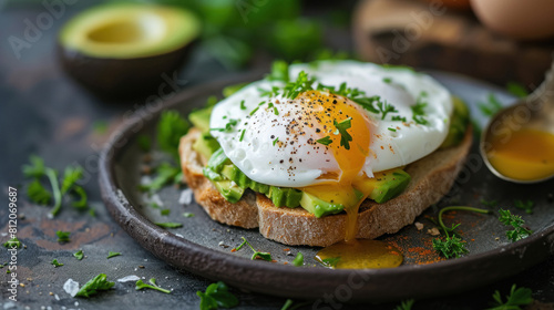 poached egg on sourdough bread