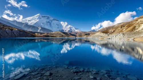 Beautiful blue lake in high altitude, Tilicho, Nepal