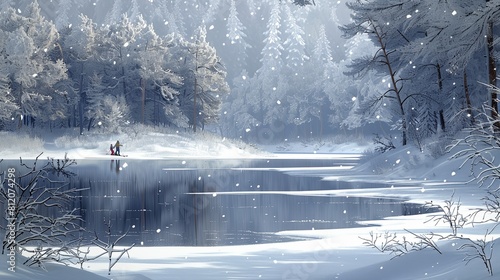 Mystical Winter Wonderland: Silver-clad Fantasy Landscape photo