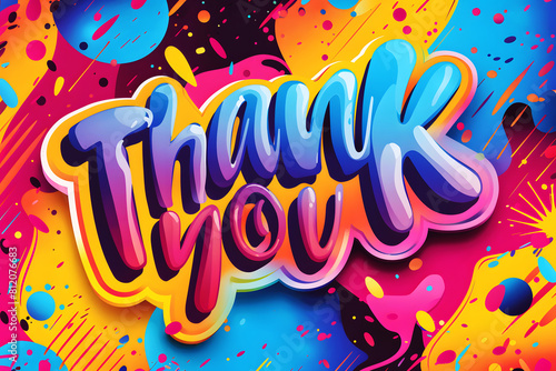 "Thank you" on speech bubble banner abstract 