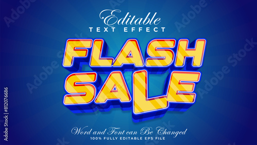 Editable vector text flash sale with bold style