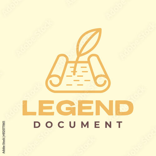 legend document line hipster simple logo design vector