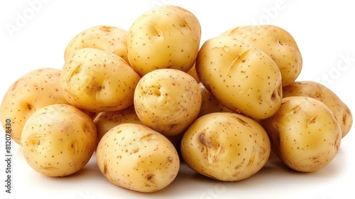 Stack of Yukon Gold Potatoes - Isolated White Vegetable Carb