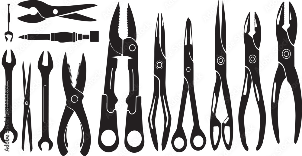 A Set of Silhouette Tools vector illustration A Set of Silhouette Tools vector illustration
