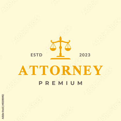 scale classic attorney law firm logo design vector