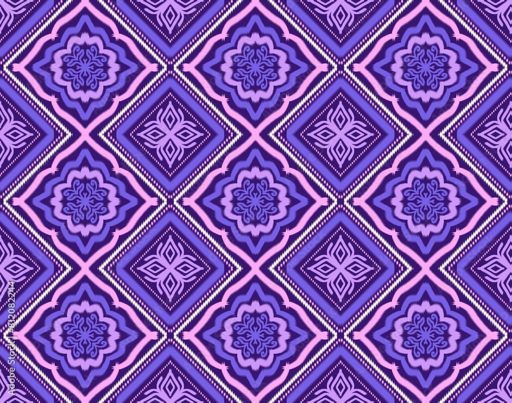 Seamless Ikat ethnic traditional pattern geometric abstract folklore ornament Tribal ethnic illustration background Seamless Ikat ethnic traditional pattern geometric abstract folklore ornament Tribal ethnic illustration background