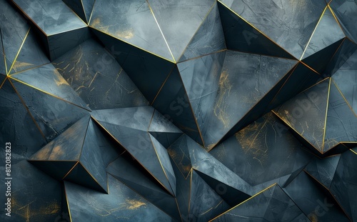 Abstract background with dark blue and gold lines, 