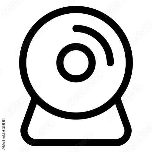 web cam line icon isolated on white background