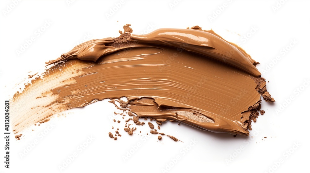 Smudge stains on cream foundation isolated on white colour Smudge stains on cream foundation isolated on white colour