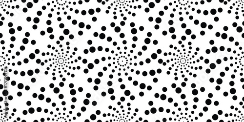 Dot circles, seamless pattern. Vector illustration.