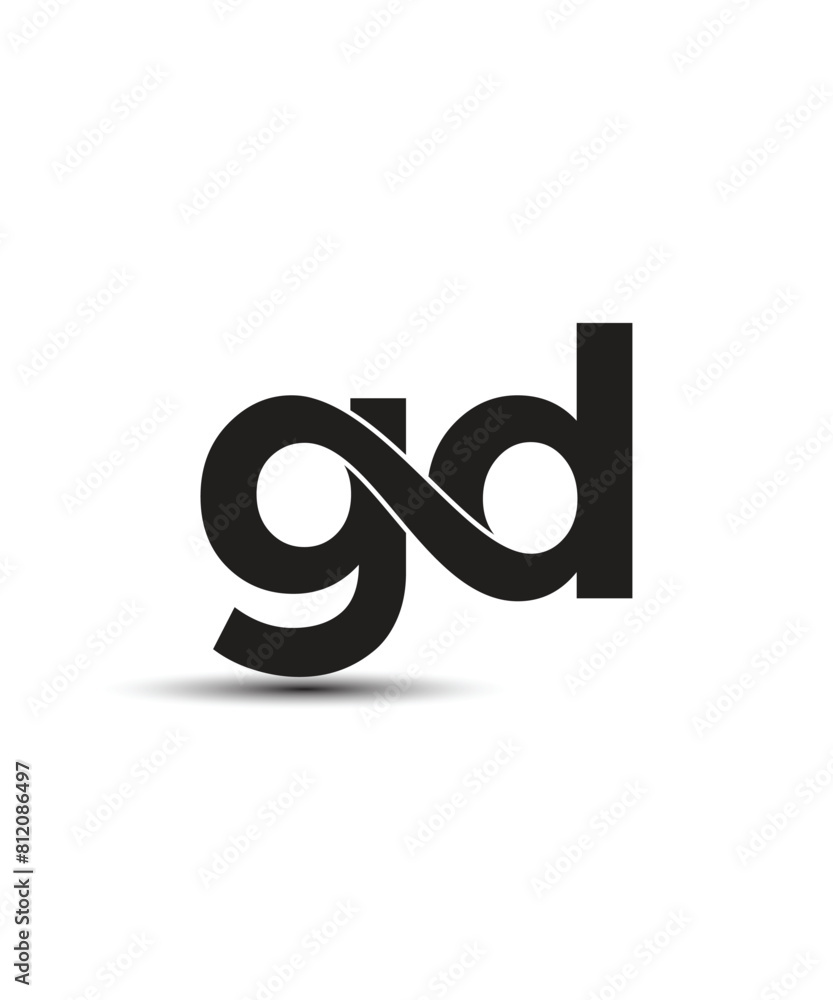 GD typography word cutting , litter logo GD typography word cutting , litter logo