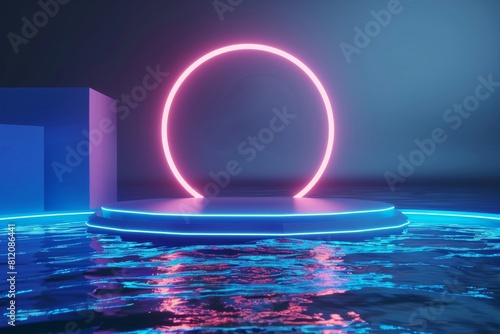 Circular Object Floating on Body of Water photo