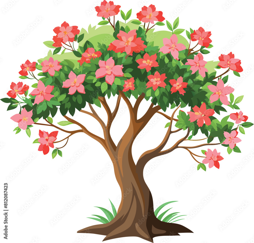 Azalea tree illustration