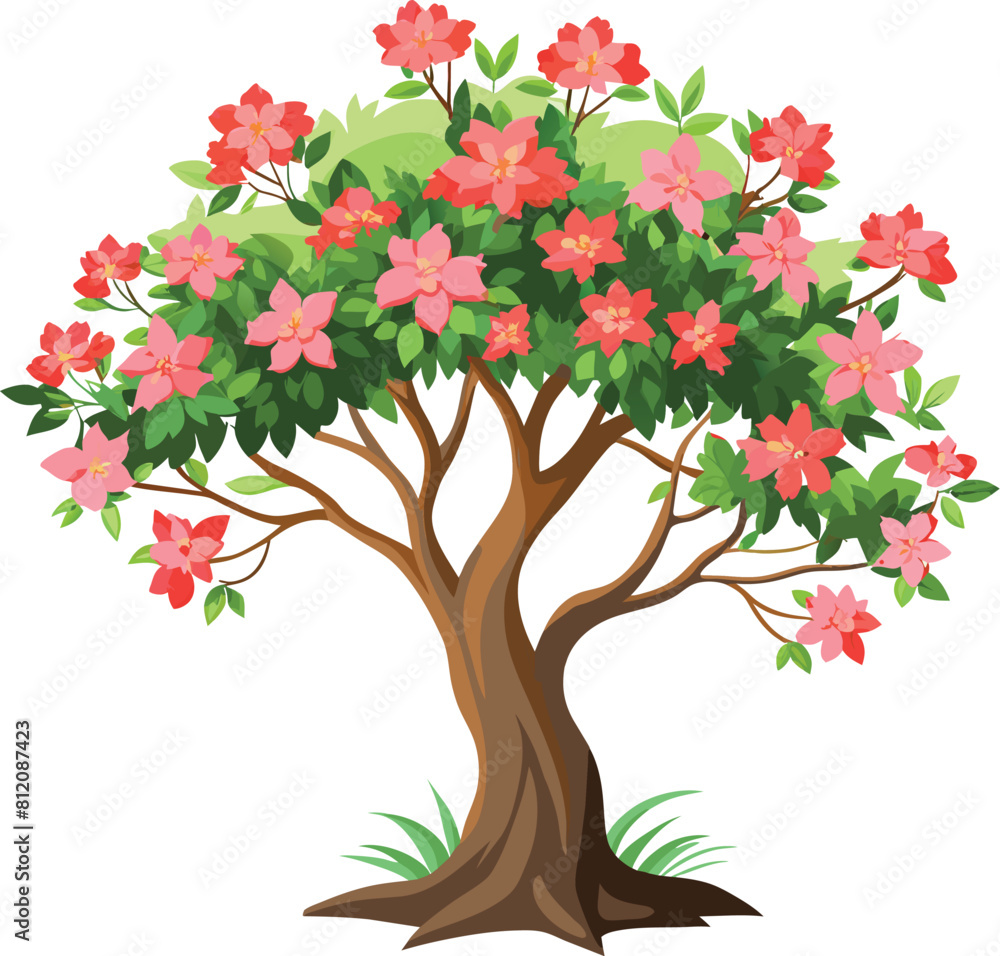 Fototapeta premium Azalea tree illustration