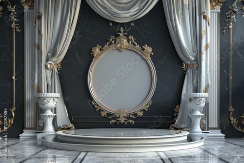 Room With Round Mirror on Wall