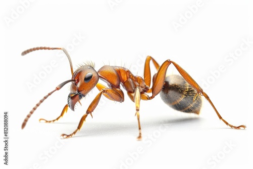 Isolated White Pavement Ant Worker, Tetramorium Species-e | Arthropod Invertebrate Crawling photo