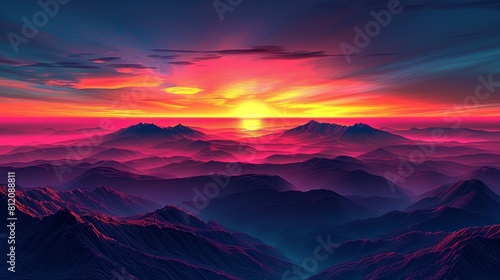 Sunset Sunrise Mountain  Neon photos depicting the beauty of sunrise and sunset in the mountains
