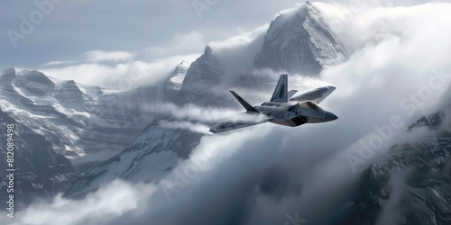 Sonic Boom over Swiss Alps  Captivating Photography of the F-22 Fighter Jet by Lockheed Martin.