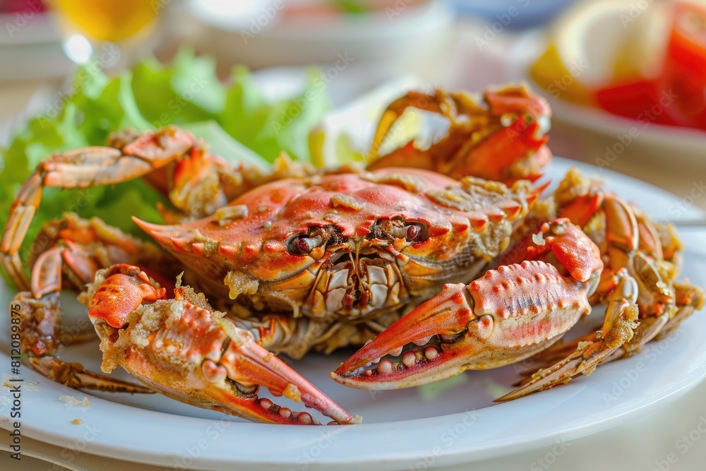 Crispy Chesapeake Blue Fried Softshell Crab Dinner. Delicious Seafood Dish with Soft Shell Crab Crispy Chesapeake Blue Fried Softshell Crab Dinner. Delicious Seafood Dish with Soft Shell Crab